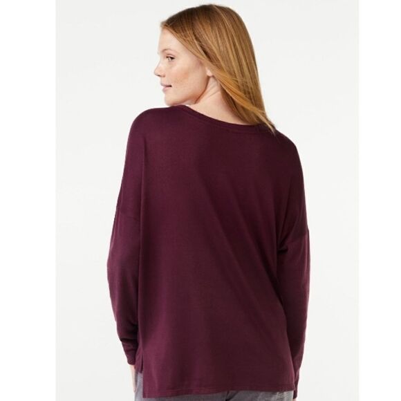 Women’s Hacci Knit Ultra Soft Comfy Sleep Lounge Pajama Long Sleeve Shirt Size L - Picture 4 of 6